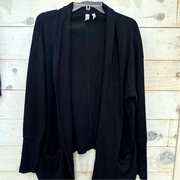 Zella ribbed slouchy open cardigan sweater with pockets - Picture 3 of 5